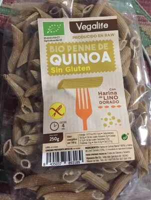 Bio penne quinoa Vegalife , code 8435037893189