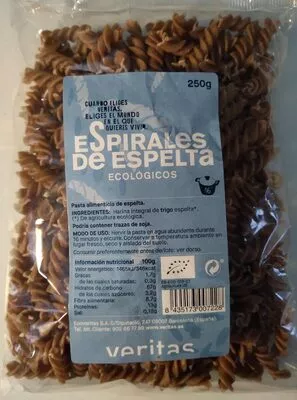 Espirales Espelta Veritas 250 g, code 8435173007228