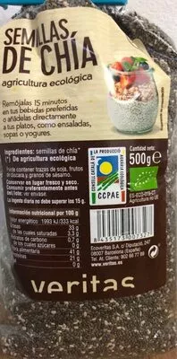 Semillas de chia  500 g, code 8435173007327