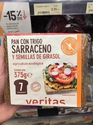 Pan con trigo sarraceno y semillas de girasol Veritas 375 g, code 8435173009420