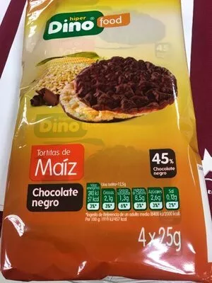 Tortitas de maíz y chocolate negro Hiper Dino 4 x 95 g, code 8435382818042