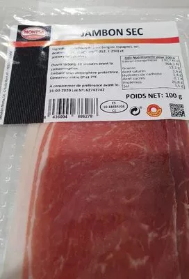 Jambon sec Montsa 100 g, code 8436004686278