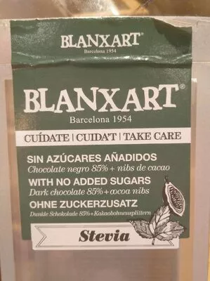 Chocolate 85% estevia Blanxart 100 g, code 8436006835261