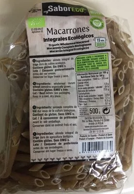 Maxarrones integrales ecologicos  500 g, code 8436006918384