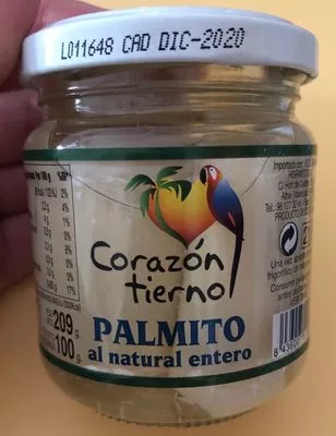 Palmito al natural entero Corazon Tierno , code 8436007510082