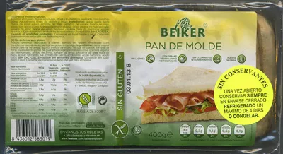 Pan de molde sin gluten Beiker 400 g, code 8436012583019