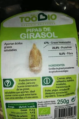 Pipas de girasol Toobio , code 8436013010262