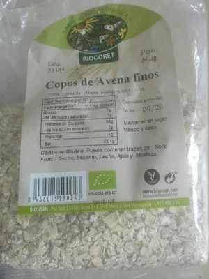 Copos de avena finos Bionsan 500 g, code 8436015590243