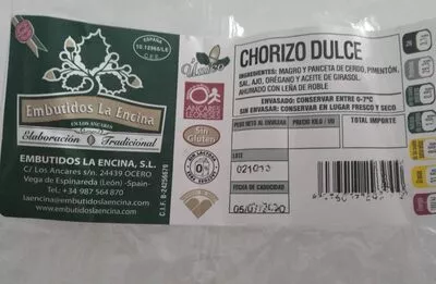 Chorizo Dulce La Encina , code 8436017293944