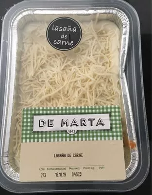 Lasaña de carne De Marta , code 8436031603729