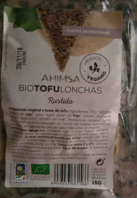 Bio tofu lonchas Ahimsa 150 g (10 lonchas), code 8436033361566