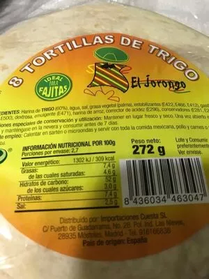 8 Tortillas de trigo  272 g, code 8436034463047