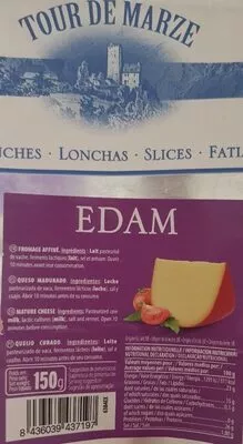 Edam - tranches Tour de Marze 150 g, code 8436039437197