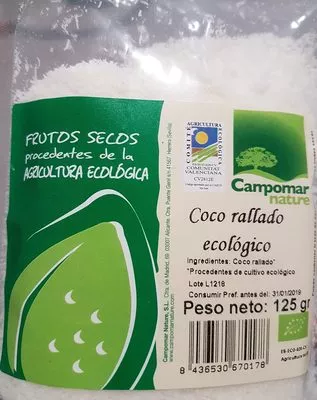 Coco rallado ecológico Campomar nature 125 g, code 8436530670178