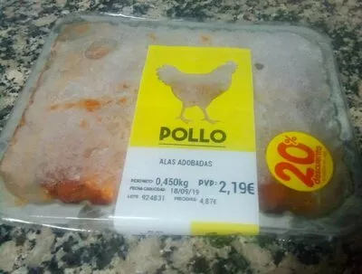 Alas adobadas pollo  450 g, code 8436532928031