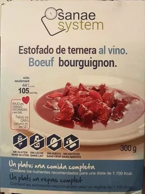 Estofado de ternera al vino Sanae System 300 g, code 8436537041636