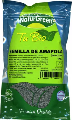 Semilla de Amapola NaturGreen 175 g, code 8436542191081