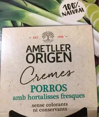 Cremes Porros amb hortalisses fresques Ametller Origen 485 ml, code 8436554522149