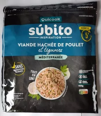 Viande hachée de poulet et légumes Méditerranée Quicook 400g, code 8436573371827