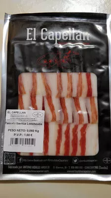 Panceta ibérica loncheada El Capellán 0,06Kg, code 8436585790050