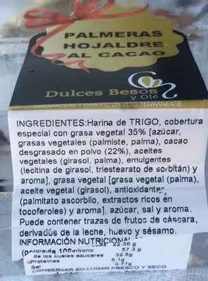 Palmeras Hojaldre al Cacao dulces besos y ole , code 8437000137832