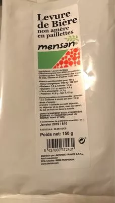 Levure de Bière non amère en paillettes Mensan, Alterbio 150 g, code 8437000372431