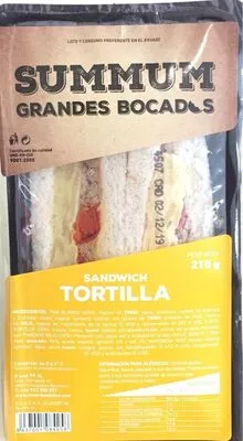 Sandwich tortilla Summum 210 g, code 8437001084258