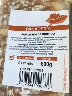 pan de molde rustico  600 g, code 8437004096333