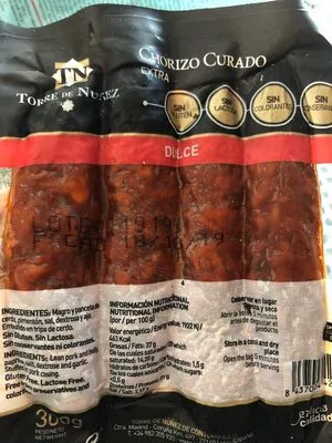 Chorizo curado extra Torre de Núñez 300g, code 8437004429001