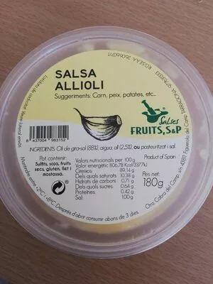 Salsa Allioli Salses Fruits S&P , code 8437004983152