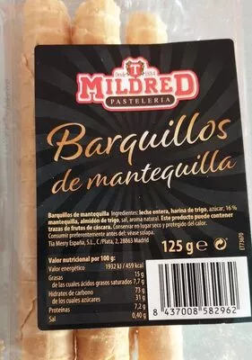 Barquillos de mantequilla Mildred 125 g, code 8437008582962