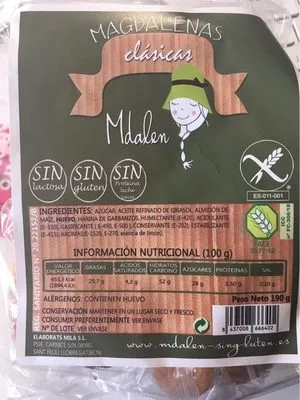 Magdalenas clasicas sin gluten Mdalen , code 8437008666402