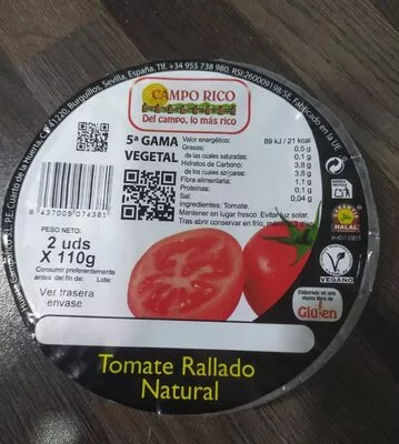 Tomate rallado natural campo rico Campo Rico , code 8437009074381