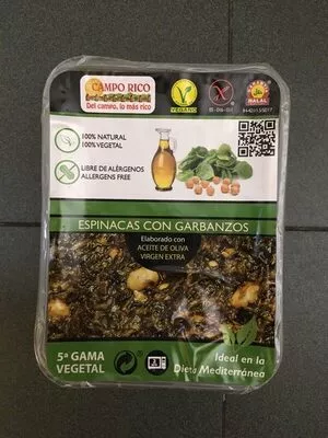 Espinacas con garbanzos Campo Rico 1 kg, code 8437009074794