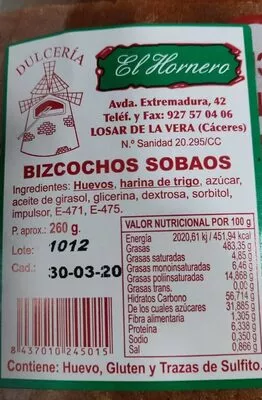 Bizcochos sobaos  , code 8437010245015