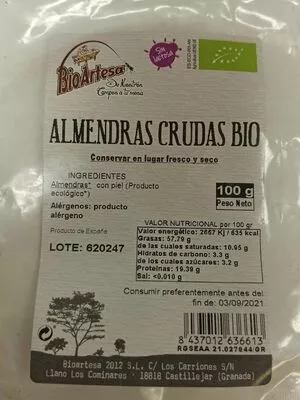 Almendras Crudas BIO bioartesa , code 8437012636613