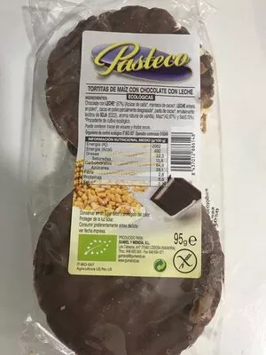 Tortitas de maíz con chocolate con leche pasteco 95 g, code 8437012886148