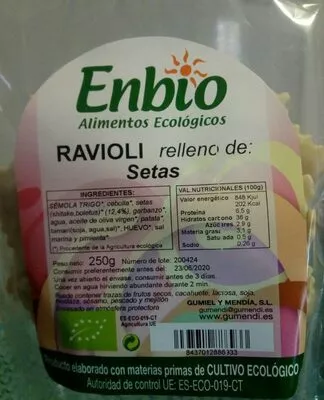 Ravioli relleno de setas  250 g, code 8437012886933