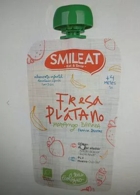 Fresa y plátano 100% ecológico Smileat 100 g, code 8437014583755