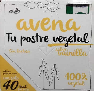 Postre de avena sabor vainilla Yelli Frut 400 g (4 x 100 g), code 8437015911038