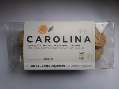 Galleta integral con sésamo y naranja Carolina 180g, code 8437019000011