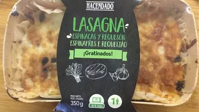 Lasagna espinacas y requesón Hacendado 350 g, code 8480000044914