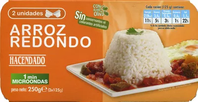 Arroz cocido redondo Hacendado 250 g (2 x 125 g), code 8480000050076