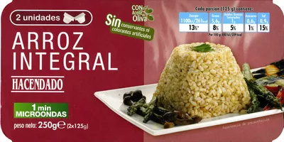 Arroz cocido integral Hacendado 250 g (2 x 125 g), code 8480000050106