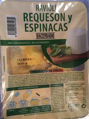 Ravioli requesón y espinacas Hacendado 250 g, code 8480000061430