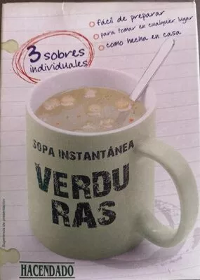 Sopa instantánea verduras Hacendado 54 g (3 x 18 g), code 8480000085214