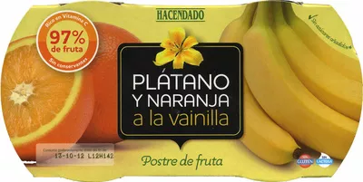 Plátano y naranja a la vainilla Hacendado 260 g (2 x 130 g), code 8480000090034