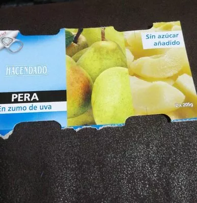 Pera en zumo de uva Hacendado 2 x 205 g, code 8480000152251