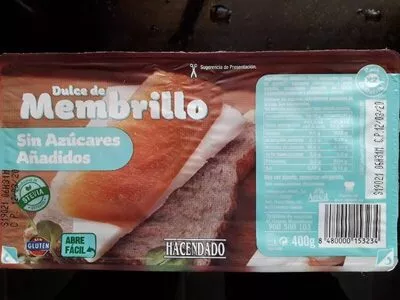 Dulce de membrillo sin azúcares añadidos Hacendado , code 8480000153234