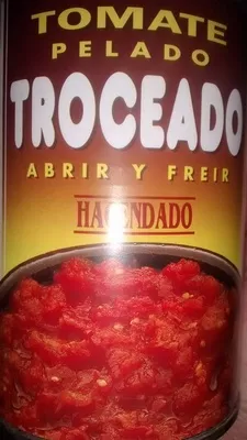 Tomate pelado troceado Hacendado 410g, code 8480000160188